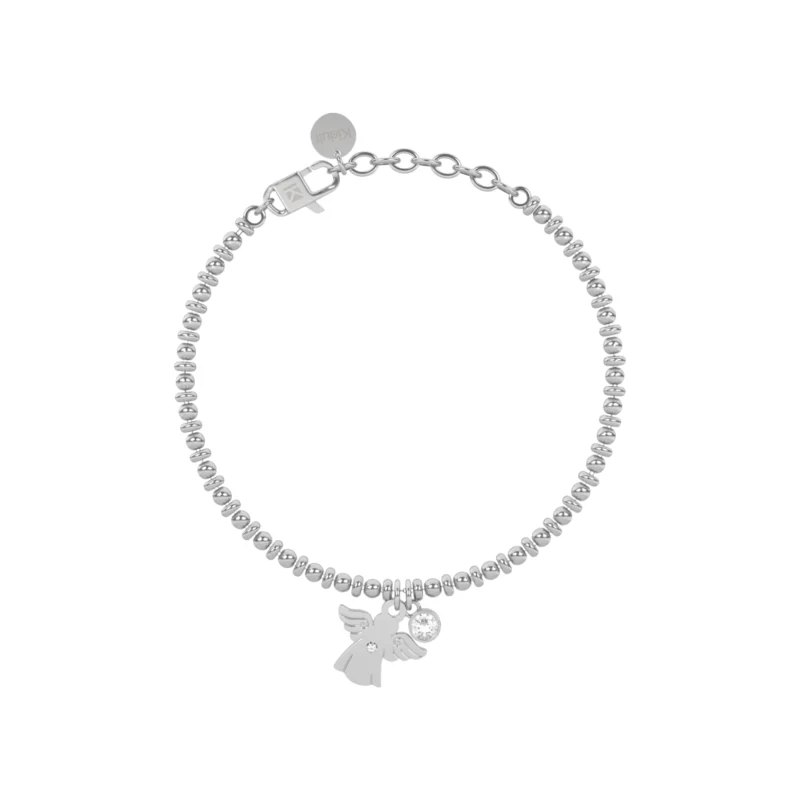Bracciale a sfere con ciondolo angelo