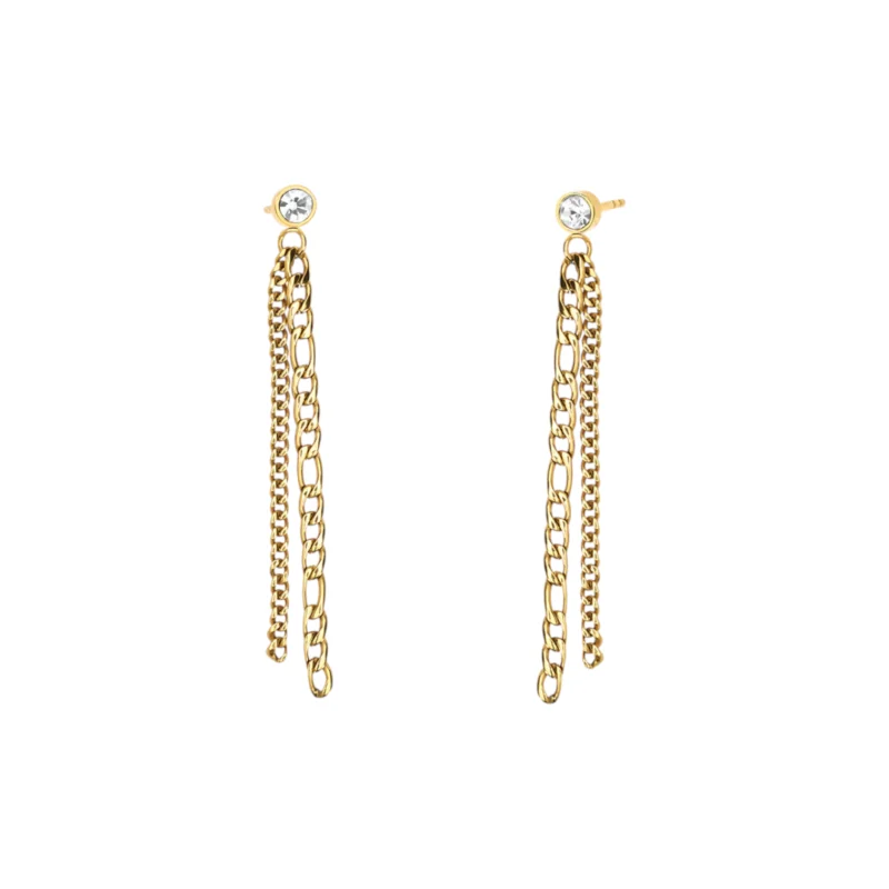 Orecchini con catene e cristallo